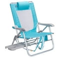 thumbnail image 1 of GCI Outdoor Big Surf with Slide Table Lightweight Low Profile Reclining Beach Chair, Seafoam, 1 of 10