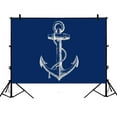 thumbnail image 1 of GCKG 7x5ft Blue Anchor Photography Backdrop,Nautical Navy Blue Anchor Polyester Photography Backdrop Studio Photo Props Background, 1 of 3