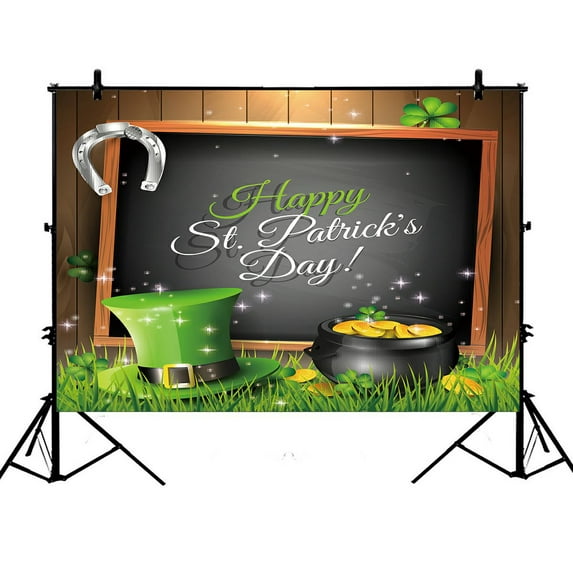 GCKG 7x5ft Board St. Patrick's Day Polyester Photography Backdrop Studio Photo Props Background