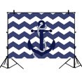 thumbnail image 1 of GCKG 7x5ft Chevron Photography Backdrop,Amazing Chevron Anchor With Navy Blue Chevron Polyester Photography Backdrop Studio Photo Props Background, 1 of 3