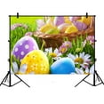thumbnail image 1 of GCKG 7x5ft Happy Easter Polyester Photography Backdrop Studio Photo Props Background, 1 of 3