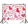 thumbnail image 1 of GCKG 7x5ft Lovely Hearts HAPPY VALENTINES DAY Polyester Photography Backdrop Studio Photo Props Background, 1 of 3