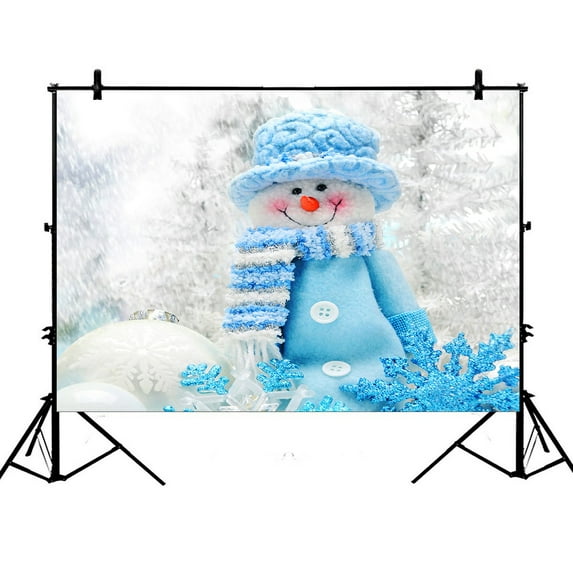 GCKG 7x5ft Merry Christmas Xmas Cute Snowman Polyester Photography Backdrop Studio Photo Props Background