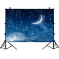thumbnail image 1 of GCKG 7x5ft Moon Star In Blue Sky Beautiful Night Polyester Photography Backdrop Studio Photo Props Background, 1 of 3