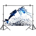 thumbnail image 1 of GCKG 7x5ft Octopus and Mermaid Polyester Photography Backdrop Studio Photo Props Background, 1 of 3
