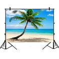 thumbnail image 1 of GCKG 7x5ft Palm Emerald Ocean Tropical Coast Beach Sea Polyester Photography Backdrop Studio Photo Props Background, 1 of 3