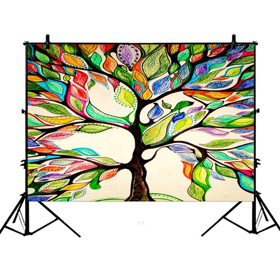 GCKG 7x5ft Tree of Life Photography Backdrop,Tree of Life Gorgeous Like Leather Polyester Photography Backdrop Studio Photo Props Background