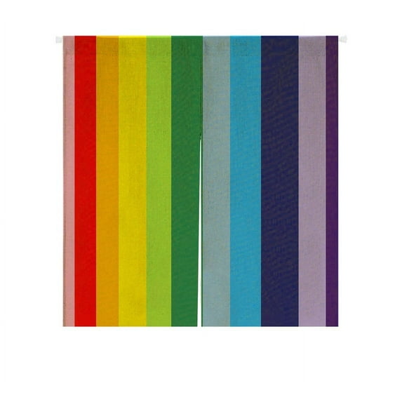 GCKG Abstract Colorful Rainbow Stripes Doorway Curtain Japanese Noren Curtains Door Curtain Entrance Curtain Size 85x90 CM