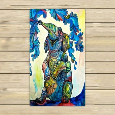 GCKG African Elephant Towels,Beach Bath Pool Sprot Travel Hand Spa Towel Size 16x28 inches