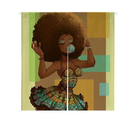 GCKG African Woman Japanese Noren Doorway Curtain Doorway Curtain Door Curtain Entrance Curtain Size 85x90cm