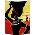 thumbnail image 1 of GCKG African Woman Tapestry,African Woman Wall Hanging Wall Decor Art for Living Room Bedroom Dorm Cotton Linen Decoration Size 80x60 inches, 1 of 2