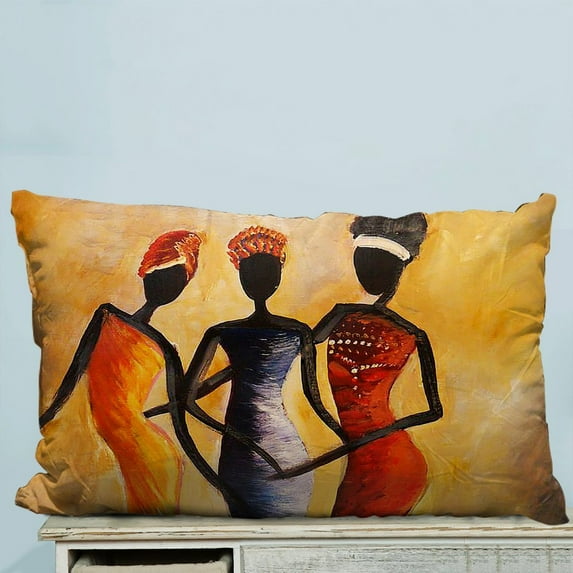 GCKG African Women Pillow Case Pillow Cover Pillow Protector Two Sides 20 x 30 Inches