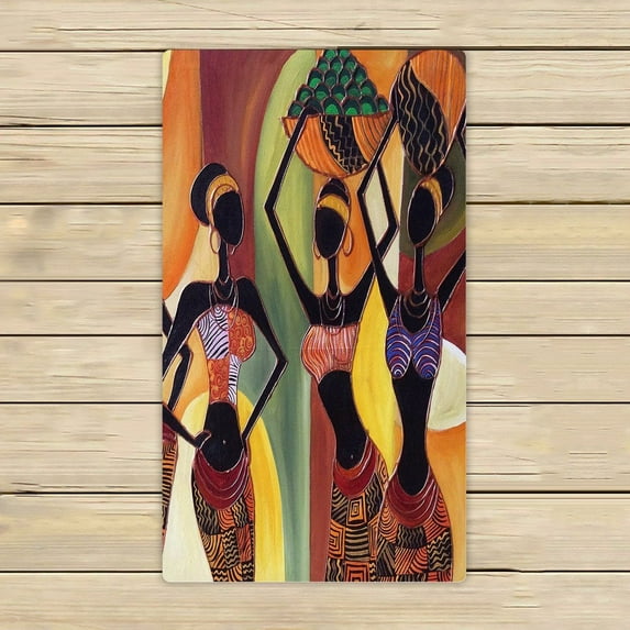 GCKG Afro American Women Hand Towel,Spa Towel,Beach Bath Towels,Bathroom Body Shower Towel Bath Wrap Size 16x28 inches
