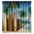 thumbnail image 1 of GCKG Amazing Surfboards Bathroom Shower Curtain, Shower Rings Included 100% Polyester Waterproof Shower Curtain 66x72 Inches, 1 of 4