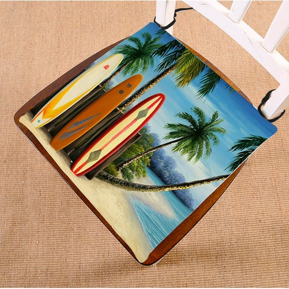 GCKG Amazing Surfboards Chair Pad Seat Cushion Chair Cushion Floor Cushion with Breathable Memory Inner Cushion and Ties Two Sides Printing 18x18inch