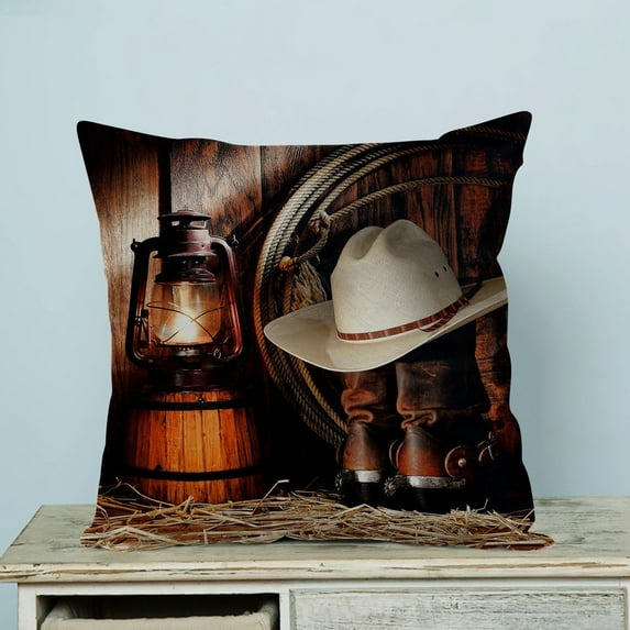 GCKG American West Rodeo Cowboy Pillow Case Pillow Cover Pillow Protector Two Sides 18 x 18 Inches