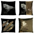 thumbnail image 1 of GCKG Animal Pillowcase, Black And White Tiger Standing in Water Reversible Mermaid Sequin Pillow Case Home Decor Cushion Cover 16x16 inches, 1 of 3
