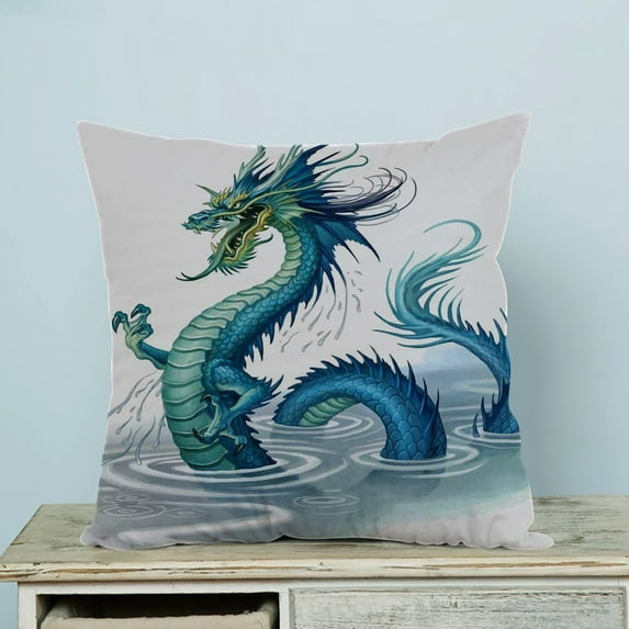 GCKG Art Dragon Pillow Case Pillow Cover Pillow Protector Two Sides 18 x 18 Inches