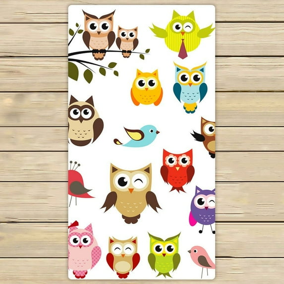 GCKG Art Owl Beach Towel Shower Towel Wrap For Home and Travel Use Size 30x56 inches