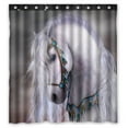 thumbnail image 1 of GCKG Artistic White Horse Waterproof Polyester Shower Curtain Bathroom Deco 66x72 inches, 1 of 4