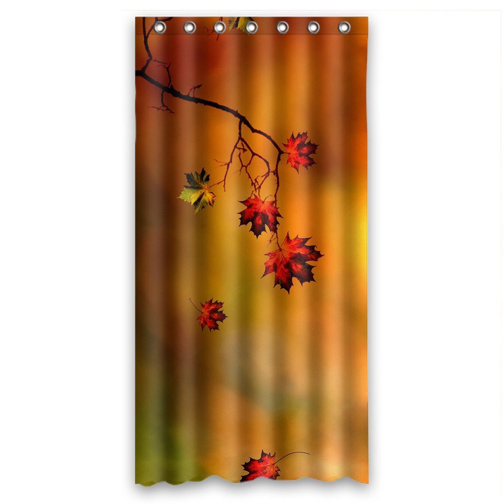 GCKG Autumn Maple Leaf Waterproof Polyester Shower Curtain and Hooks Size 36x72 inches - image 1 of 4