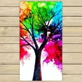 thumbnail image 1 of GCKG Autumn Tree Art Colorful Rainbow Tree Beach Towel Shower Towel Wrap For Home and Travel Use Size 30x56 inches, 1 of 4