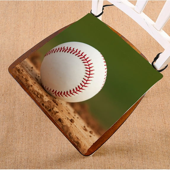 GCKG Baseball Sports Chair Pad Seat Cushion Chair Cushion Floor Cushion with Breathable Memory Inner Cushion and Ties Two Sides Printing 18x18 inches