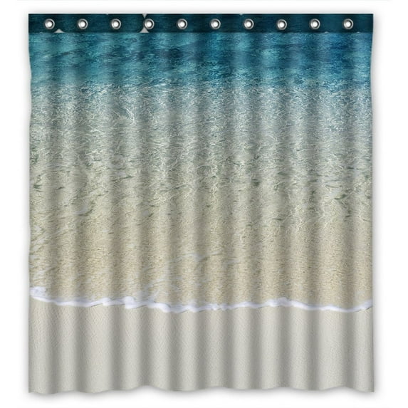 GCKG Beach Sea Sand Ocean Bathroom Shower Curtain, Shower Rings Included 100% Polyester Waterproof Shower Curtain 66x72 Inches