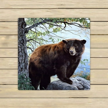 GCKG Bear Forest Nature Towels,Beach Bath Pool Sprot Travel Hand Spa Towel Size 13x13 inches