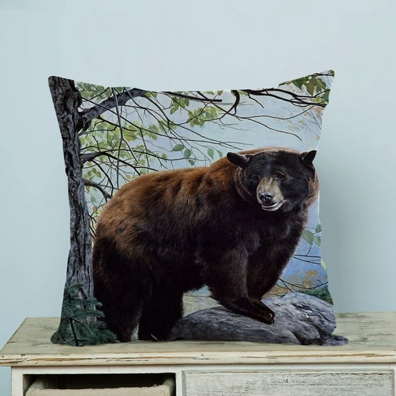 GCKG Bear Forest Pillow Case Pillow Cover Pillow Protector Two Sides 20 x 20 Inches