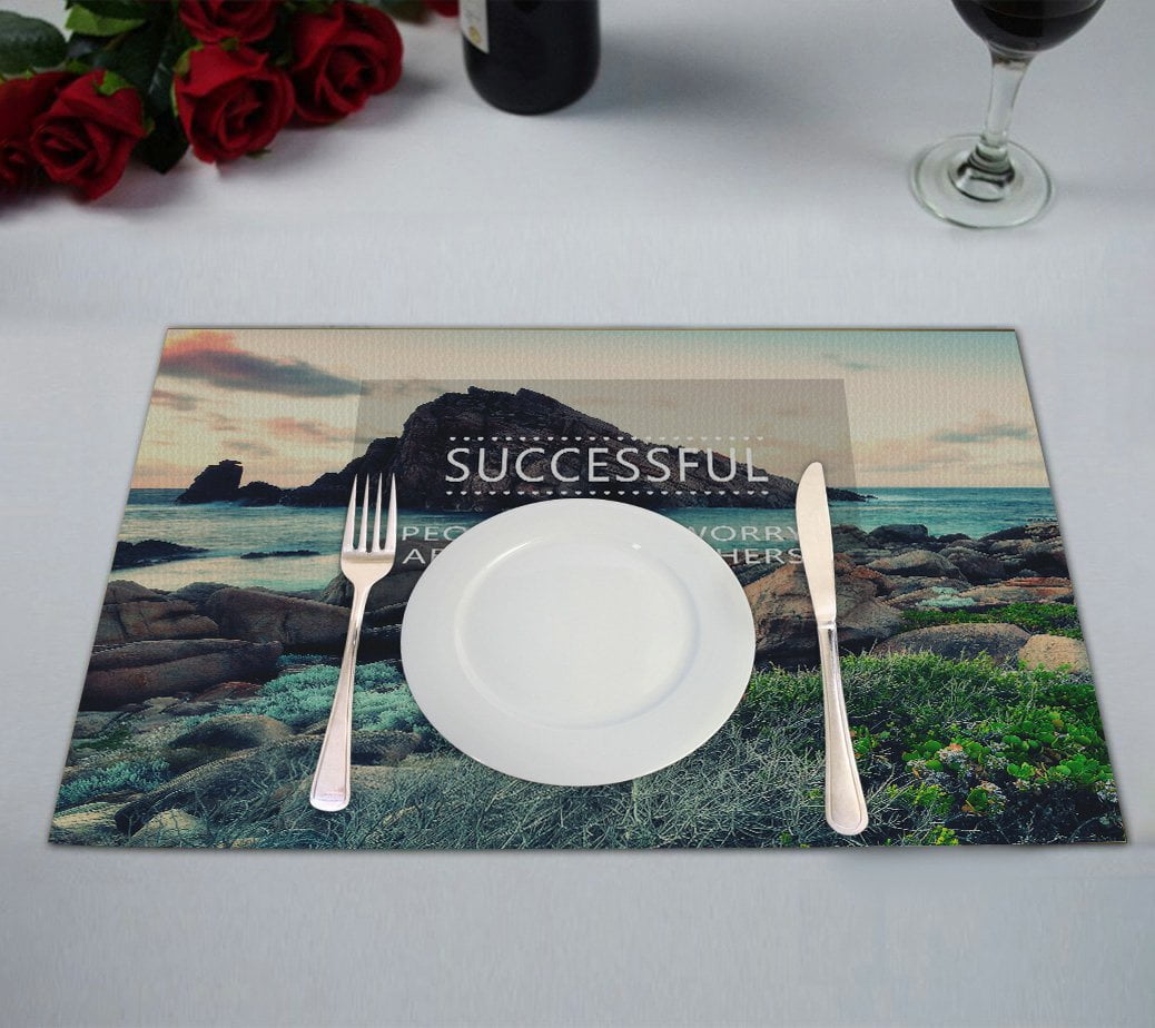 GCKG Beautiful Nature Placemat, Inspirational Life Quote Placemat 12x18 ...