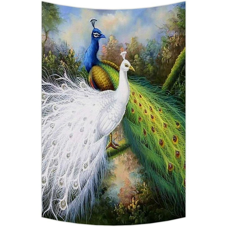 GCKG Beautiful Peacock Tapestry Wall Hanging Wall Art Dorm Decor Wall Tapestries Size 90x60 inches Walmart