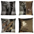 thumbnail image 1 of GCKG Black And White Style Old Elephant Reversible Mermaid Sequin Pillow Case Home Decor Cushion Cover 16x16 inches, 1 of 3