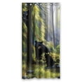 thumbnail image 1 of GCKG Black Bear Family In The Forest Bathroom Shower Curtain, Shower Rings Included 100% Polyester Waterproof Shower Curtain 36x72 Inches, 1 of 4