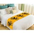 thumbnail image 1 of GCKG Black Octopus Yellow Bed Runner Bedding Scarf Bedding Decor 20x95 inches, 1 of 2
