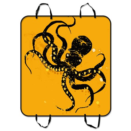 GCKG Black Octopus Yellow Pet Car Seat Cover Dog Car Seat Mat Hammock Cargo Mat Trunk Mat For Cars Trucks and SUV 54x60 inches