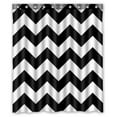 thumbnail image 1 of GCKG Black White Chevron Zigzag Stripe Pattern Bathroom Shower Curtain, Shower Rings Included 100% Polyester Waterproof Shower Curtain 60x72 inches, 1 of 4