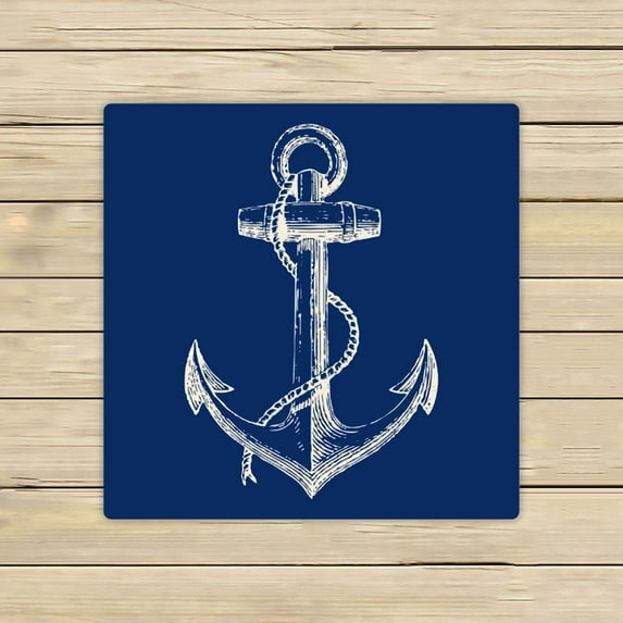 GCKG Blue Anchor Towels,Nautical Navy Blue Anchor Beach Bath Towels Bathroom Body Shower Towel Bath Wrap For Home,Outdoor and Travel Use Size 13x13 inches