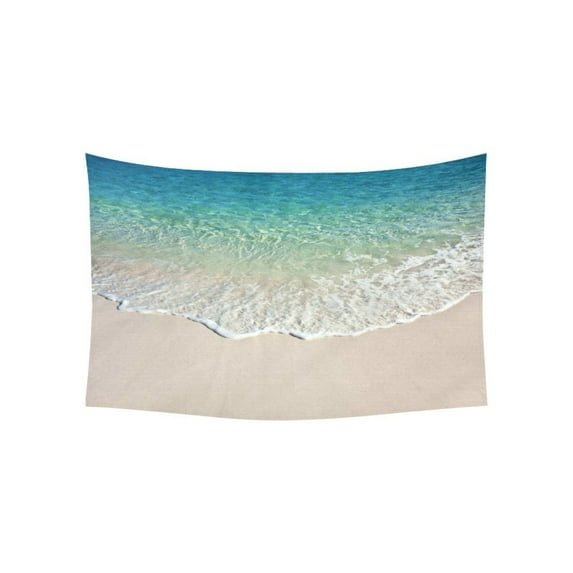 GCKG Blue Wave Sand Beach Tapestry Wall Hanging Tropical Seascape Wall Decor Art for Living Room Bedroom Dorm Cotton Linen Decoration 60 x 40 Inches