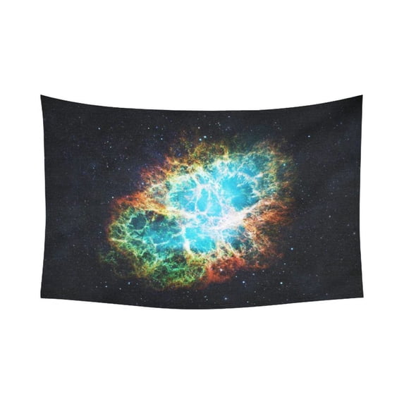 GCKG Cancer Constellations Crab Galaxy Tapestry Wall Hanging Nebula Universe Space Wall Decor Art for Living Room Bedroom Dorm Cotton Linen Decoration 90 x 60 Inches
