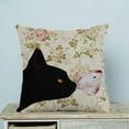 thumbnail image 1 of GCKG Cat and the Butterfly in Floral Pattern Pillow Case Pillow Cover Pillow Protector Two Sides 20 x 20 Inches, 1 of 2