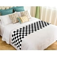 thumbnail image 1 of GCKG Checkered Bed Runner,Black White Checkered Pattern Bed Runner Bedding Scarf Bed Decoration 20x95 inch, 1 of 2