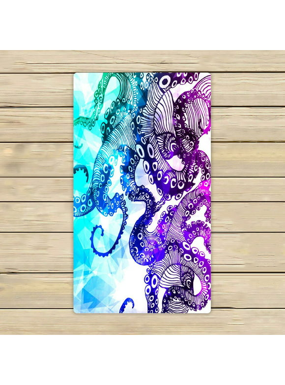 GCKG Colorful Octopus Towels,Colorful Octopus Beach Bath Towels Bathroom Body Shower Towel Bath Wrap For Home,Outdoor and Travel Use Size 16x28 inches