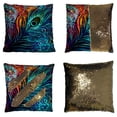 thumbnail image 1 of GCKG Colorful Peacock Design Reversible Mermaid Sequin Pillow Case Home Decor Cushion Cover 20x20 inches, 1 of 3