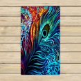 thumbnail image 1 of GCKG Colorful Peacock Design Towels,Beach Bath Pool Sprot Travel Hand Spa Towel Size 16x28 inches, 1 of 4