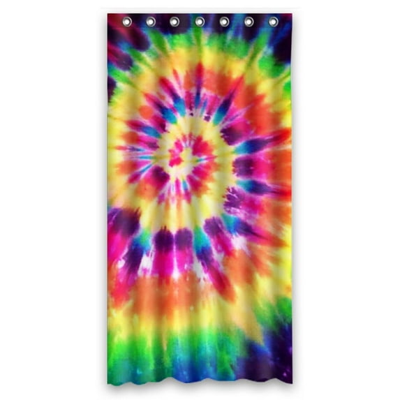 GCKG Colorful Tie Dye Bathroom Shower Curtain, Shower Rings Included 100% Polyester Waterproof Shower Curtain 36x72 inches