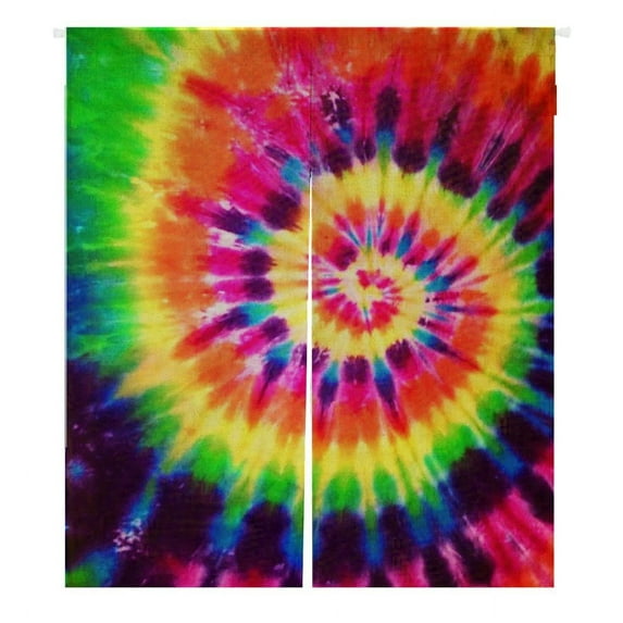 GCKG Colorful Tie Dye Japanese Noren Curtain,Colorful Tie Dye Doorway Curtain Door Curtain Entrance Curtain Cotton Linen Curtain Size 105x120cm