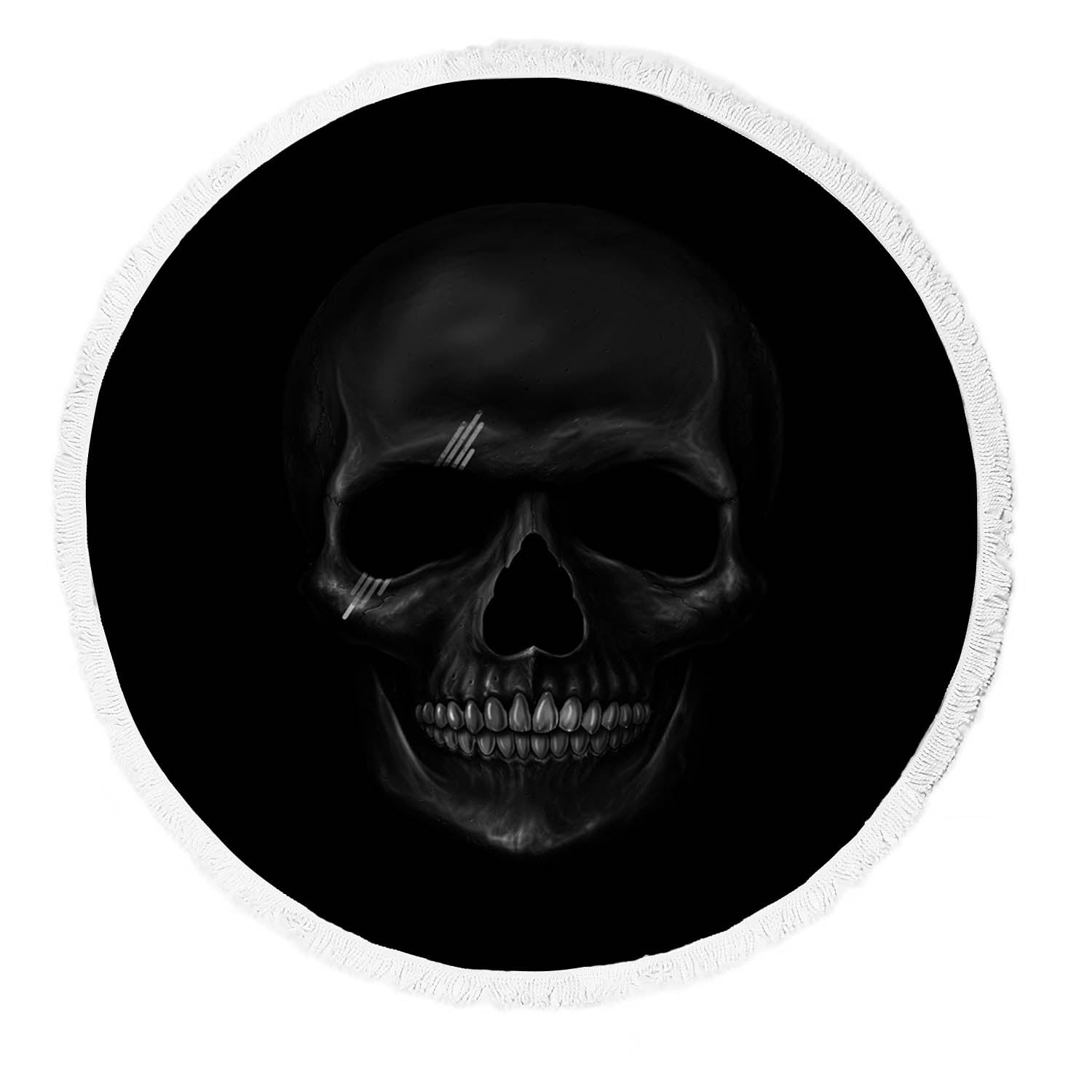 GCKG Cool And Horror Design Dark Skul Round Beach Towel Beach Mats