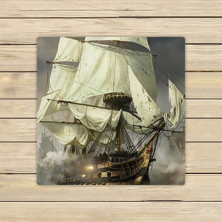 GCKG Cool Pirate Ship Hand Towel,Spa Towel,Beach Bath Towels,Bathroom Body Shower Towel Bath Wrap Size 13x13 inches