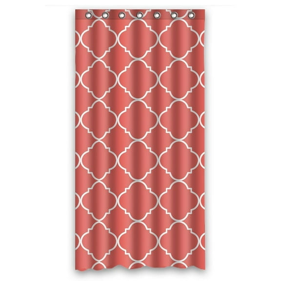 GCKG Coral Quatrefoil Waterproof Polyester Shower Curtain Bathroom Deco 36x72 inches